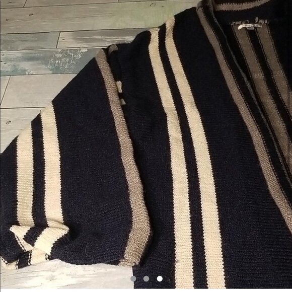 Amuse Society navy striped cardigan wrap sweater (size XS) - Picture 3 of 3